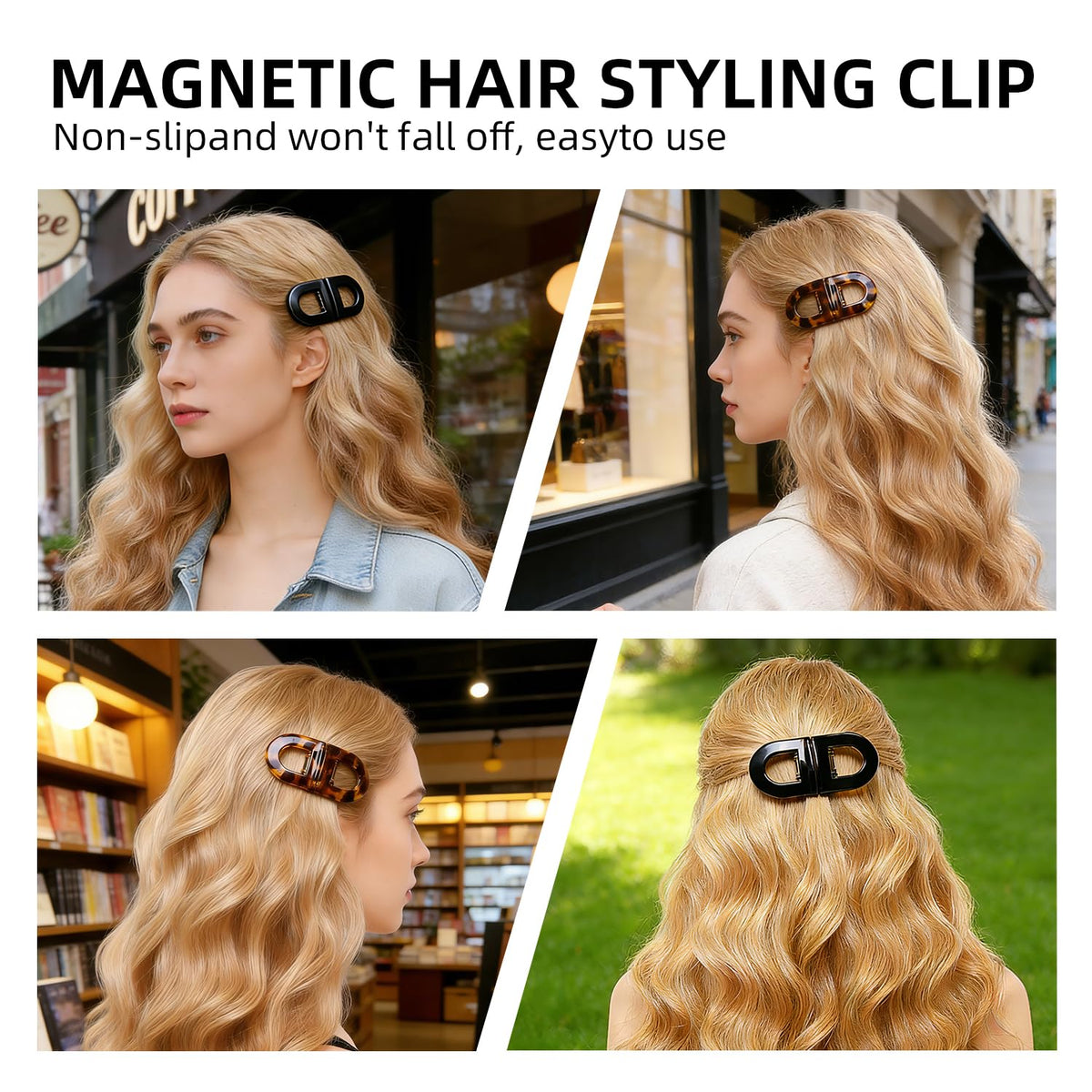 Magnetic Snap Hair Clips